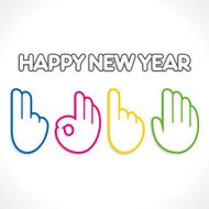 happy new year 2015 design with hand sign