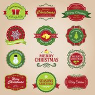 Christmas Collection of badge labels and frames design Vector I