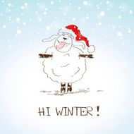 Funny sketching sheep - symbol of the New Year 2015 N6