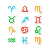 Zodiac Symbol Icons Isolated on White N3