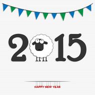 New year 2015 greeting card design N11