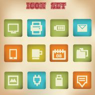 Web vintage icons vector