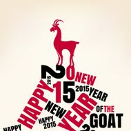 New year greeting card with goat N16