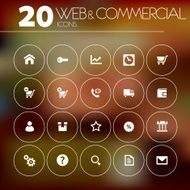 Simple thin web &amp; commercial icons