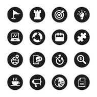 Business Strategy Icons - Black Circle Series