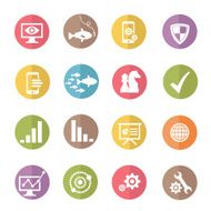 Strategy and business icons colors vector