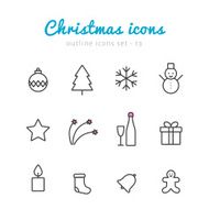 Christmas outline icons