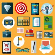 Financial and commerce flat icons