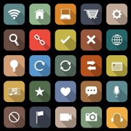 Web flat icons with long shadow