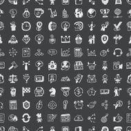 doodle business seamless pattern background N4