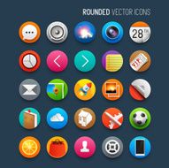 Rounded Vector Icons Set