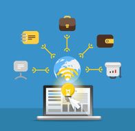 Abstract modern network scheme illustration Flat concept