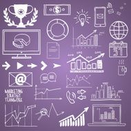 Business finanse hand draw doodle elements graph chart and other