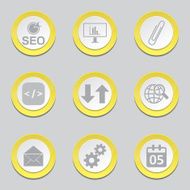 SEO Internet Sign Yellow Vector Button Icon Design Set 6 N12