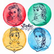 set of four zodiac signs 2