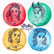 set of four zodiac signs 3