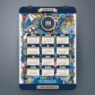 Doodles marine Calendar 2016 year design N2