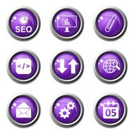 SEO Internet Sign Violet Vector Button Icon Design Set 6 N13