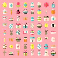 Easter flat style icons