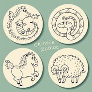 Set of the Chinese zodiac signs N2