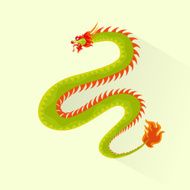 Dragon Color Icon Flat Design Vector