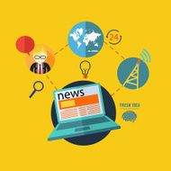 flat design concept icons for news