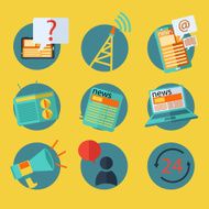 flat design concept icons for news N2