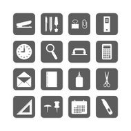 Set of office stationery icons