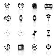 Clocks time icons set N2