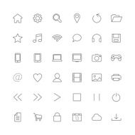 Set of thin icons