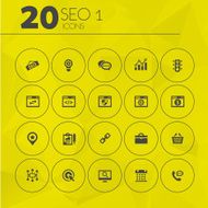 Simple thin SEO 1 icons collection