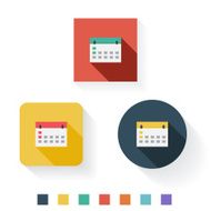 Calender Flat Icon Design Kit Set Collection