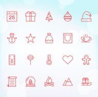 20 Trendy Thin Icons for web and mobile Christmas 2