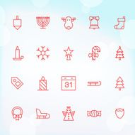 20 Trendy Thin Icons for web and mobile Christmas 1