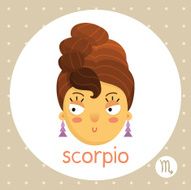 Scorpio zodiac sign girl with hair like scorpion tail