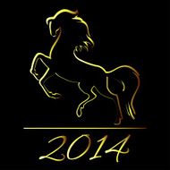 New Year symbol of horse - Illustration vector N2