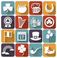 St Patrick&#039;s Day flat icons Vector set