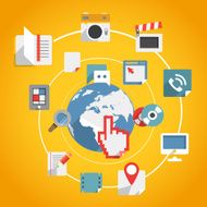 Flat design modern web media network concept N3