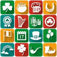 St Patrick&#039;s Day flat icons Vector set N2