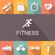 Fitness background in flat style N2