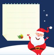 Christmas Santa with blank note banner