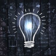 Light bulb with drawing business success strategy N2