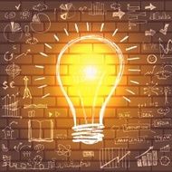 Light bulb with drawing business success strategy N3