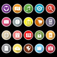 General application icons with long shadow