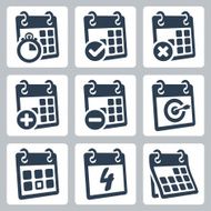 Vector isolated calendar icons set