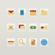 Set of flat color icons Icons for applications software site
