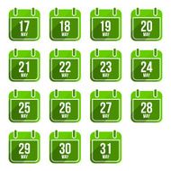 May vector flat calendar icons Days Of Year Set 16