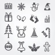 Christmas icons isolated on white