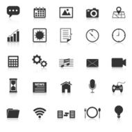 Application icons with reflect on white background