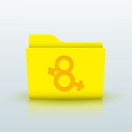 Vector yellow folder on blue background Eps10